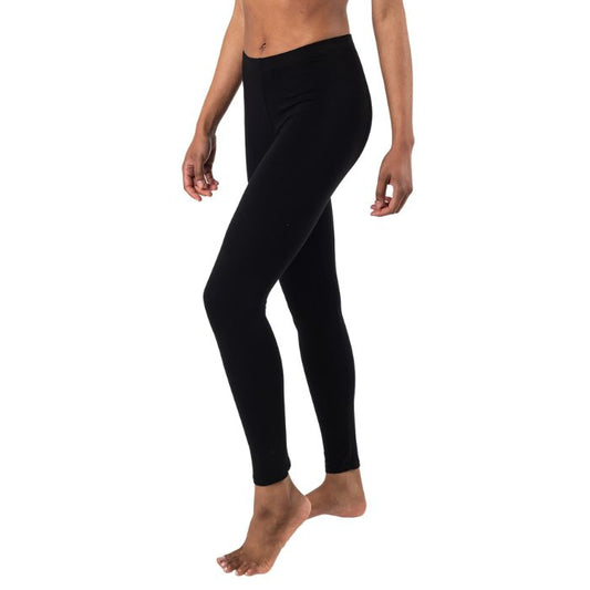 suri full length legging pant black side view of only bottoms on model
