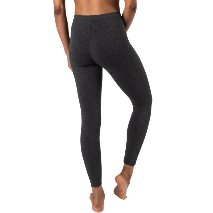 suri full length legging pant charcoal grey back view of only bottoms on model