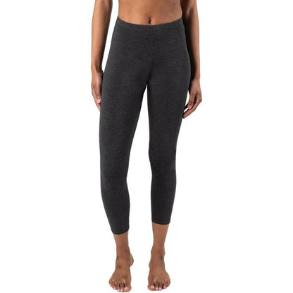 suri full length legging pant charcoal grey bottom only front view on model