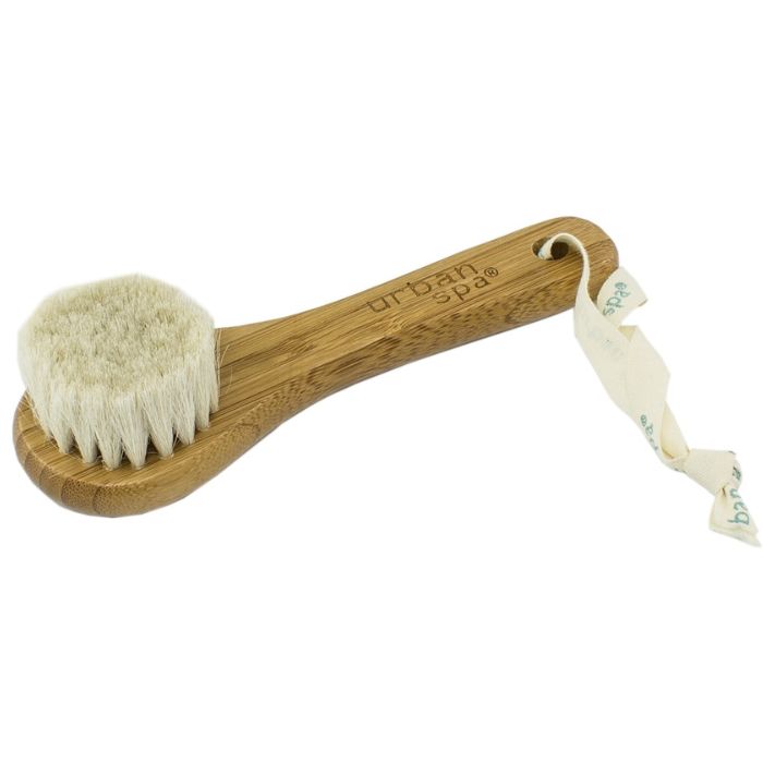 top view of the bamboo and wool facial brush