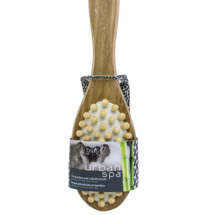 the bamboo anti-cellulite brush beaded side in package