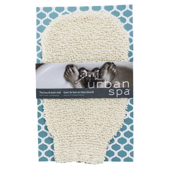 the boucle bath mitt in package