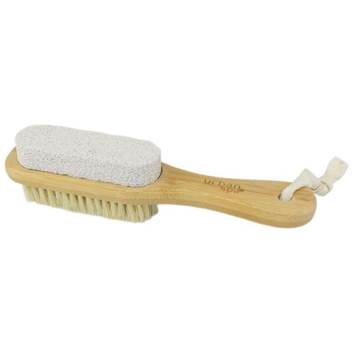 top view of the heel-to-toe foot brush exfoliating stone side up