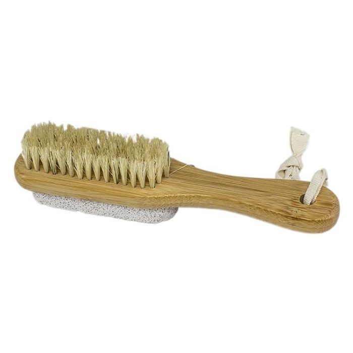 top view of the heel-to-toe foot brush cleaning brush side up