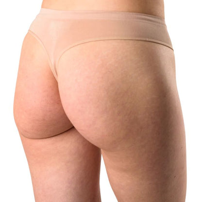 thong underwear beige mid section back view on model